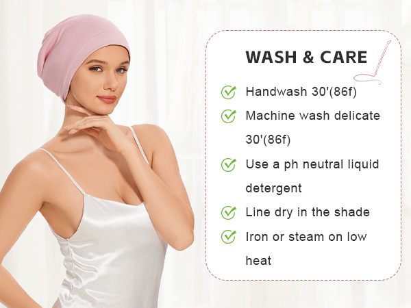 Satin lined bonnet wash and care