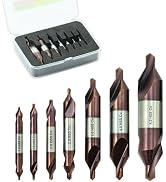 Center Drill Bit Set, M35 HSS Cobalt Centering Drill Bit for Stainless Steel, Carbon Steel, Alloy...