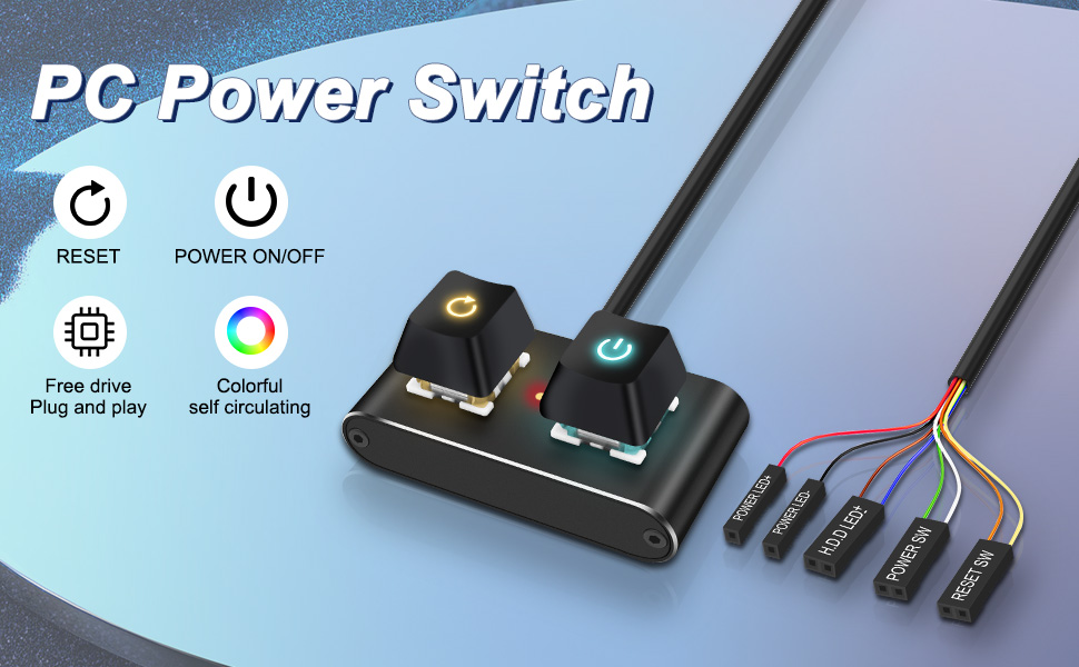 Desktop Computer External PC Power Button Desktop On / Off and Reset Control Adapter