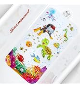 Baby Bath Mat for Tub for Kids, 27.5in x 15in Non Slip Cartoon Bath Tub Shower Mat Anti Slip with...