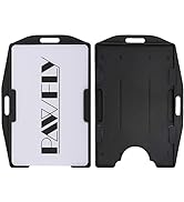 Pawfly 2 Card ID Badge Holder 2 Sided Black Rigid Hard Plastic Credit Card Protector - 2 Pack