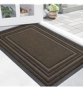 Buganda Front Door Mat Indoor Outdoor Entrance, Non-Slip Natural Rubber Doormats, Easy Clean, Low...