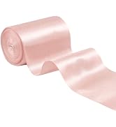 Q&J Fabric Co. 4 inch x 22yd Wide Satin Ribbons Solid Large Gift Wrapping Ribbons for Valentine W...