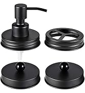 Komashr Mason Jar Bathroom Accessories Lids Set(4pcs) - Jars Not Included - Soap Dispenser,Toothb...