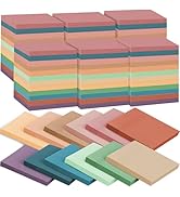Oleitodh Vintage Sticky Notes 3x3 12 Retro Colors Posted Note 60 Pads Adhesive Paper Memo Pads 56...