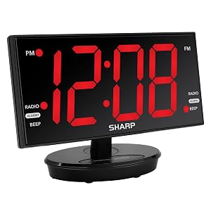 clock alarm clock tilt swivel bedroom office kitchen kids room teen senior DST