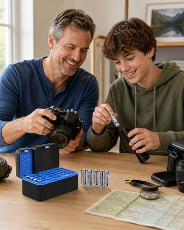 MAXFREE dual tray AA AAA battery charger, family camera travel