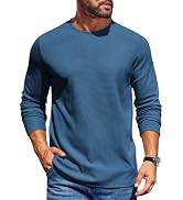 COOFANDY Mens Waffle Crewneck T Shirts Long Sleeve Casual Pullover Tees | Cloud-Soft Feel, Breath...