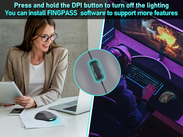 Gugxiom 2 in 1 Fingerprint Sensor & Wireless Mouse