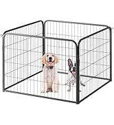 FDW Dog Playpen Kennel - 4 Panels, 24 Inch Height, Indoor/Outdoor Folding Metal Portable Puppy Ex...