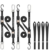Ayaport Cam Buckle Tie Down Straps 6 feet with Swivel Carabiner Hook for Motorcycle, Kayak, Car, ...