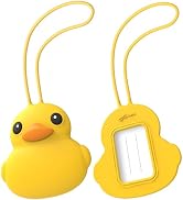 BONE Character Luggage Tag with Waterproof & Reusable Name Label Card, Silicone Bag Tag for Trave...