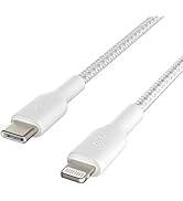 Belkin BoostCharge Nylon Braided USB C to Lightning Cable 3.3ft/1M - MFi Certified 18W Power Deli...