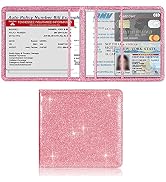 VAGURFO Car Registration And Insurance Holder, Leather Vehicle Card Document Glove Box Organizer,...