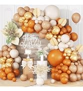 Fall Balloon Arch Kit, 108 Pcs Burnt Orange Balloons Garland Kit with Terracotta Ivory White Apri...