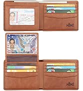 Wallet for Men-Genuine Leather RFID Blocking Bifold Stylish Wallet With 2 ID Window