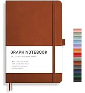 RETTACY Graph Grid Paper Notebook, 192 Pages, A5 Medium Size (5.7'' x 8.3''), 5 Squares per Inch,...