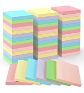 WeLiu Sticky Notes 3x3 Small Self-Stick Pads, 48 Pads in 6 Pastel Colors, Cute Sticky Notes, Adhe...