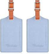 Travelambo Luggage Tags for Suitcases Faux Leather Privacy Protection 2 Pack Bag Tags Travel Acce...