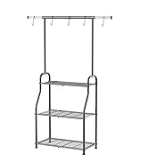 Simple Trending Plant Stand Indoor Outdoor, Heavy Duty Metal 3 Tiered Hanging Plant Shelf for Mul...