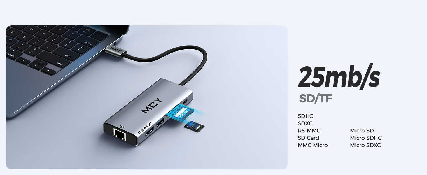 sd/tf card reader usb c dock