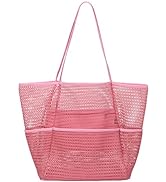 Mesh Beach Tote Large Bag 2022 Upgrade for Women with Multiple Pockets for Family Travel Swimming...