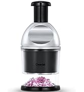 Geedel Food Chopper, Easy to Clean Manual Hand Vegetable Chopper Dicer, Dishwasher Safe Slap Onio...
