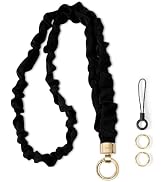 WEESMILE Stretchy Scrunchie Lanyard for ID Badges – Cute Neck Lanyard for Keys | Retractable Keyc...