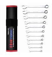 Hitork 11 Piece Combination Wrench Set with Roll Pouch, SAE Sizes (1/4" - 7/8"), Drop Forged Cr-V...