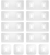 Lsnisni 12 Pack Shower Caddy Adhesive Replacement, Waterproof Shower Shelf Adhesive Strips, Stron...