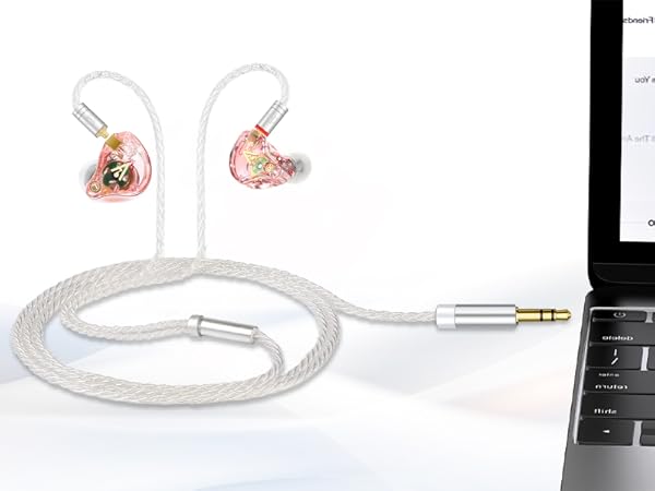 Vibes 202 Pink Wired Earbuds - HiFi in Ear Monitor Headphones
