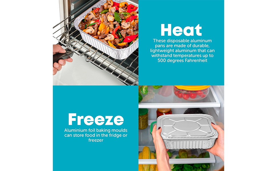 8x8 Disposable Aluminum Pans Foil Pans For Cooking, Baking Cakes, Roasting & Homemade Breads