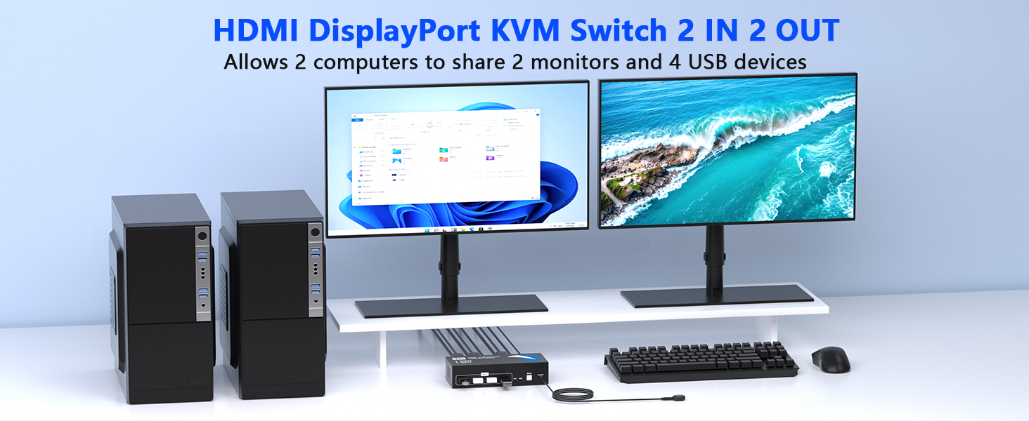 kvm switch 2 monitors 2 computers