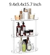 Sezanrpt 3 Tier Acrylic Corner Shelf Organizer Storage 9.5x9.5x15.7 Inch, Transparent Countertop ...