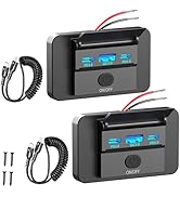 2 Pack 90W 12 Volt USB Outlet Panel Wall Mount Ouffun Dual 36W PD & QC3.0 18W Car USB Port Charge...