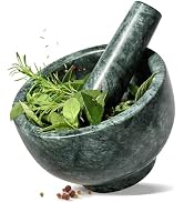 Koville Indian Natural Marble Mortar and Pestle Set, Grinder Bowl for Guacamole, Salsa, Pill Crus...