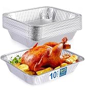 Aluminum Foil Pans 9x13 Disposable - Half Size Aluminum Foil Heavy Duty deep Steam Table Pan, Tin...