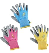 DAXYGYR 3/6Pairs Kids Gardening Gloves, Latex Coated Non-Slip Garden Work Gloves, Soft Outdoor Gl...