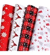 Ulmasinn Christmas Wrapping Paper Holiday Woodland Gift Scene with Christmas Tree, Snowflakes, Pl...