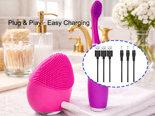 easy to use usb charger, secure dc connection, plug and play charging cable, usb to dc 3 pack