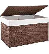 OIAHOMY Storage Basket with Lid, 27.7 Gallon (105L) Blanket Basket with Removable Separated Liner...