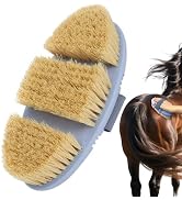Histotree Flexible Sisal Horse Brush for Grooming Body Stiff Dandy Brush | Sisal Bristles,TPR Bru...