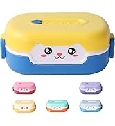 WYGLHLF Bento Box, with Cutlery Set Portable Lunch Box, 700ML Leak-proof 2 Compartment Lunch Cont...