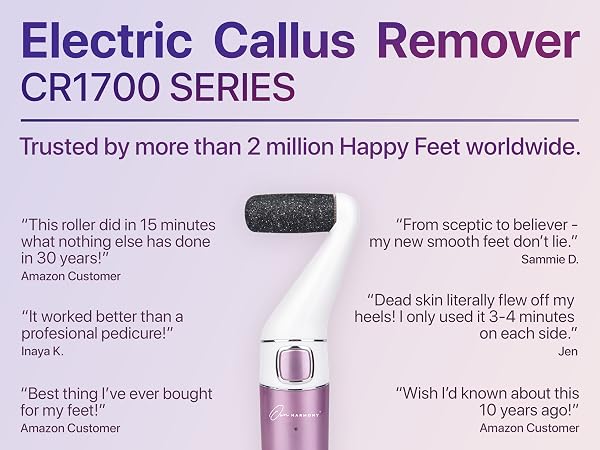 Foot callus remover for cracked heels and dry, hard skin - professional pedicure at home in minutes