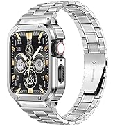 MioHHR Stainless Steel Watch Band with Case Compatible with Apple Watch Ultra Band (49mm) Series ...