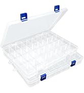 DUOFIRE Plastic Organizer Container Storage Box Adjustable Divider Removable Grid Compartment for...
