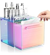 Rainbow Disposable Facial Towel Storage Box Acrylic Towel Container Compatible with Clean Skin Cl...
