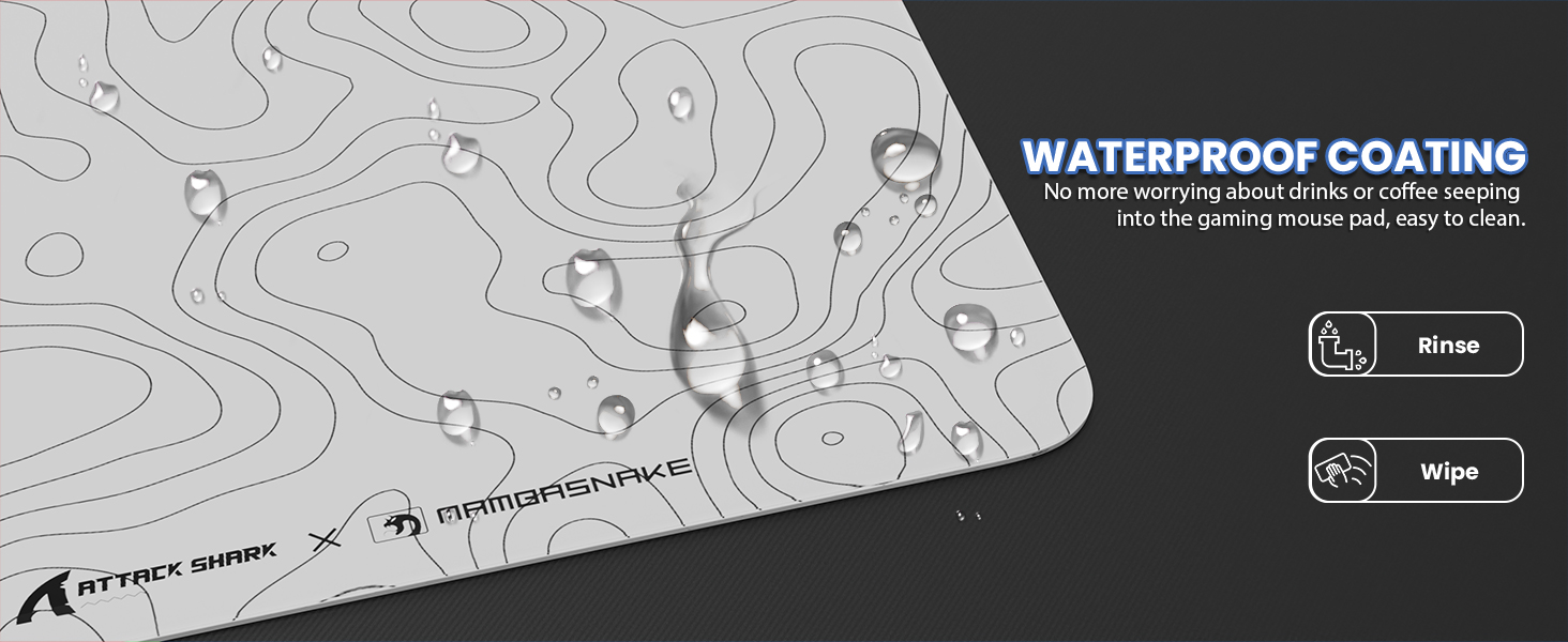 ATTACK SHARK CM05 Large Glass Gaming Mouse Pad - 450x400mm Nano-Textured Glass for Precision Speed