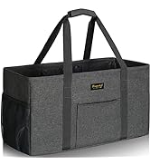 GhvyenntteS Extra Large Utility Tote Bag with Metal Wire Frame & Reinforced Bottom Board, Standin...