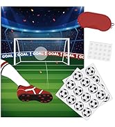 WERNNSAI Pin The Soccer on The Goal - Soccer Party Games for Kids Sports Themed Party Decorations...